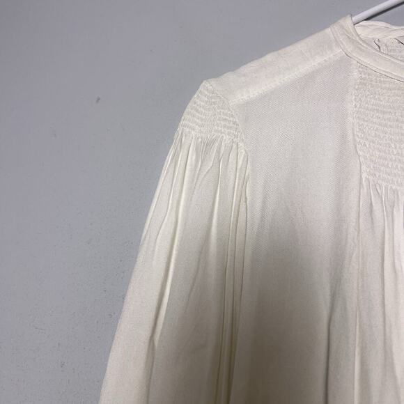 NWT Rebecca Taylor Long Sleeve Twill Blouse Sz S White - Picture 9 of 16